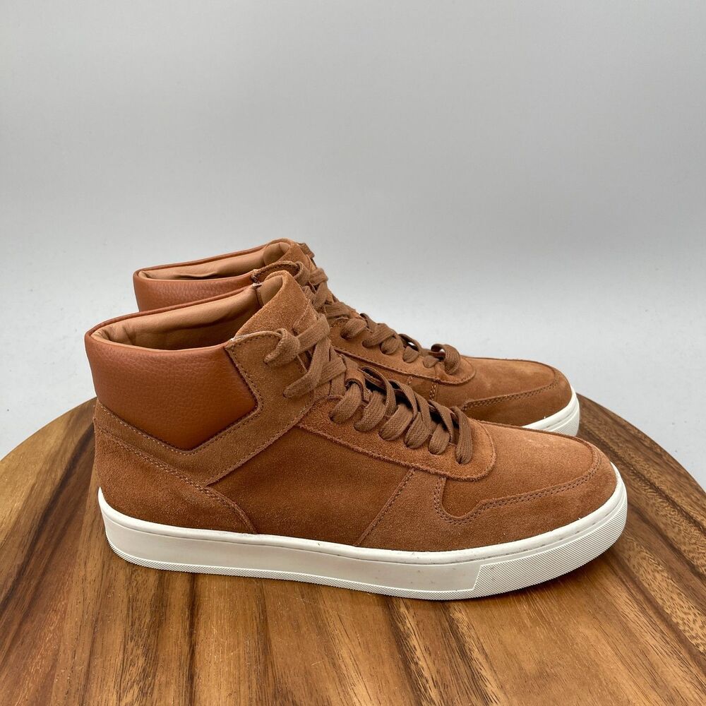 Moretti Vega Shoes Mens Size 8.5 D Brown Leather High Top Casual Comfort Sneaker